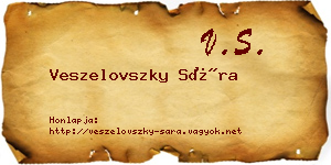Veszelovszky Sára névjegykártya
