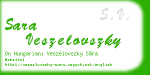 sara veszelovszky business card